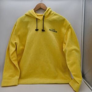 Vintage 1990s Yellow Fleece Pullover Hoodie Heavyweight Sporty Size